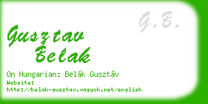 gusztav belak business card