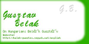 gusztav belak business card